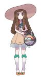  1girl brown_eyes brown_hair hat looking_at_viewer photoshop pokemon 