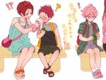  2boys edanaka high_speed! male_focus multiple_boys pink_hair shigino_kisumi shiina_asahi siblings violet_eyes younger 