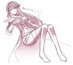  1girl bandage bare_shoulders belt boots braid breasts choker coat long_hair monochrome navel short_shorts shorts tales_of_(series) tales_of_berseria torn_clothes under_boob velvet_crowe 
