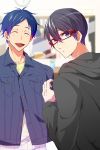  2boys ananasu blue_hair free! glasses male_focus multiple_boys nanase_haruka_(free!) ryuugazaki_rei 