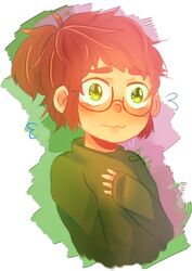    blush brown_hair child glasses lisa_loud ponytail sweater the_loud_house 