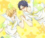  2boys free! glasses hazuki_nagisa male_focus multiple_boys ryuugazaki_rei tachiasa 