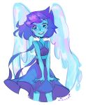  1girl blue_hair blue_skin hydrokinesis lapis_lazuli_(steven_universe) skirt steven_universe water wings 