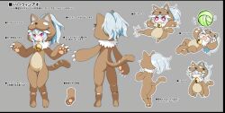  1girl :3 animal_costume animal_ears ao_(disgaea) ass back bell black_border blue_hair blush_stickers border bright_pupils cat cat_tail claws disgaea disgaea_rpg fake_animal_ears fake_fangs fake_tail full_body harada_takehito high_ponytail highres jingle_bell long_hair multiple_views non-web_source official_art open_mouth outstretched_arms paw_shoes photoshop_(medium) pink_eyes ponytail saber_kitty_(disgaea) smile spread_arms standing tail text_focus translation_request turnaround w_arms yarn yarn_ball 