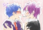  2boys blue_hair blush free! glasses male_focus matsuoka_rin multiple_boys pocky ryuugazaki_rei yaoi 