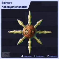  black_sclera border character_name colored_sclera commentary english_commentary full_body highres instagram_logo instagram_username narrowed_eyes no_humans pokemon pokemon_(creature) pokemon_focus red_eyes solo solrock straight-on swainathan tiktok_logo tiktok_username tumblr_logo tumblr_username 