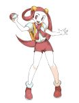  00s 1girl female full_body genzoman miru_(pokemon) nintendo poke_ball pokemon pokemon_(game) pokemon_dppt redhead short_shorts shorts simple_background solo white_background 