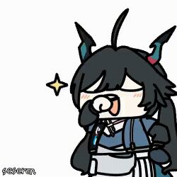 1girl animated_gif arknights:_endfield chen_qianyu_(arknights) horns long_hair seseren