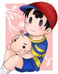  1boy black_hair mother_(series) mr_saturn ness nintendo short_hair smile 