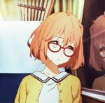  animated animated_gif brown_eyes glasses kuriyama_mirai kyoukai_no_kanata 