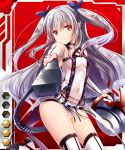  1girl breasts choker expressionless himeki_mao lilith-soft long_hair sakuranbo small_breasts solo_focus taimanin_asagi taimanin_asagi_battle_arena tied_hair twintails vacuum_cleaner 