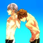 2boys high_speed! kirishima_natsuya male_focus multiple_boys serizawa_nao swim_trunks tagme topless yamano 