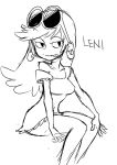  1girl artist_request breasts female leni_loud monochrome nickelodeon sitting sketch solo the_loud_house white_background 