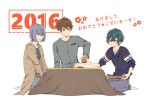  3boys high_speed! kirishima_ikuya kirishima_natsuya kotatsu male_focus multiple_boys serizawa_nao table tagme 