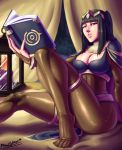  1girl black_hair bodystocking book breasts candle cleavage fire_emblem fire_emblem:_kakusei pltnm06ghost reading sitting solo tharja tiara 