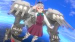  3d cannon custom_maid_3d_2 grey_eyes grey_hair kantai_collection kiyoshimo_(kantai_collection) machinery school_uniform tagme turret 