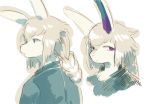  androgynous character_sheet female furry long_hair ponytail rabbit sasamino solo upper_body violet_eyes white_background white_hair 