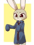    alternate_costume angry artist_request disney furry judy_hopps no_humans oversized_clothes police police_uniform rabbit uniform zootopia 