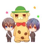  2boys amagi_brilliant_park chibi gakuran high_speed! kirishima_ikuya kyoto_animation male_focus moffle multiple_boys nanase_haruka_(free!) tagme 