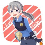  1girl artist_request belt disney grey_hair judy_hopps personification police police_uniform twintails uniform zootopia 