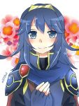  1girl artist_request blue_eyes blue_hair blush breasts female fire_emblem fire_emblem:_kakusei lucina nintendo smile tiara 