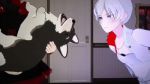  1girl 3d animated dog ruby_rose rwby weiss_schnee white_hair zwei_(rwby) 