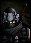  1boy dead_or_alive green_eyes looking_at_viewer male_focus mask night ninja ninja_gaiden ryu_hayabusa weapon 
