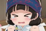  &gt;_&lt; 1girl amayadori_machi animated animated_gif blush japanese_clothes kumamiko miko open_mouth solo tagme teard tears tongue 