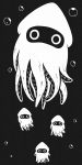 blooper monochrome nintendo no_humans simple_background squid super_mario_bros. tentacle 