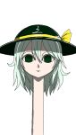  1girl creepy empty_eyes hat komeiji_koishi long_neck yagi10 