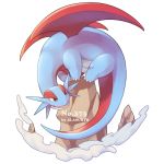  dragon light_background no_humans pokemon rocks salamence simple_background solo white_background wings 