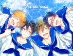  4boys crying free! hazuki_nagisa male_focus multiple_boys nanase_haruka_(free!) ryuugazaki_rei sailor_uniform tachibana_makoto tagme 