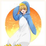  1boy animal_costume blonde_hair free! hazuki_nagisa male_focus penguin_costume pink_eyes 