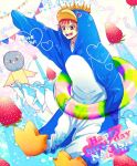  1boy animal_costume blonde_hair free! hazuki_nagisa male_focus penguin_costume pink_eyes 