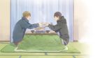  2boys eating free! kotatsu male_focus multiple_boys nanase_haruka_(free!) table tachibana_makoto tagme zukki_(suzukio) 