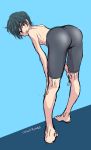  1boy ass barefoot chiha_runba high_speed! kirishima_ikuya male_focus swim_trunks 