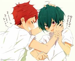  2boys blush high_speed! kirishima_ikuya male_focus matsurinnu multiple_boys shiina_asahi tagme 