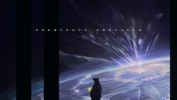  1girl absurdres arknights arknights:_endfield commentary_request highres kani_etizen03 perlica_(arknights) scenery shadow space 