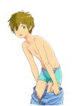  1boy free! high_speed! male_focus swim_trunks tachibana_makoto tagme undressing 