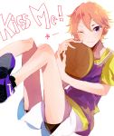  1boy basketball high_speed! male_focus shigino_kisumi shorts wink 
