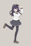  1girl akatsuki_(kantai_collection) animated animated_gif dancing hat kantai_collection long_hair pantyhose purple_hair school_uniform serafuku skirt smile violet_eyes 