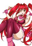  00s 1girl ass breasts dress female hair_ornament ikkitousen kanpei large_breasts legs long_twintails looking_at_viewer redhead solo twintails 