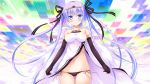  1girl angel blue_eyes blush character_request female game_cg looking_at_viewer megami_urushe nanase_meruchi purple_hair smile solo unlucky_re:birth/reverse windmill_(company) wings 