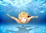  1boy blonde_hair free! hazuki_nagisa male_focus pink_eyes underwater 