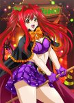  00s 1girl bare_legs breasts female hair_ornament halloween ikkitousen kanpei large_breasts legs long_hair long_twintails looking_at_viewer redhead skirt smile solo twintails 