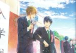  2boys free! male_focus multiple_boys nanase_haruka_(free!) school_uniform tachibana_makoto tagme v zukki_(suzukio) 