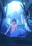  1boy black_hair blue_eyes free! future_fish male_focus merman monster_boy nanase_haruka_(free!) topless zukki_(suzukio) 