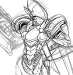  1girl bigdead93 monochrome overwatch pharah_(overwatch) solo 