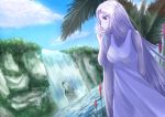  1girl artist_request breasts elma_(xenoblade_x) nintendo pointy_ears purple_hair smile water xenoblade_chronicles_x 