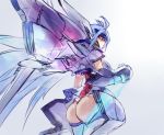  1girl armor ass breasts female kos-mos large_breasts long_hair monochrome negresco shiny shiny_skin xenosaga 